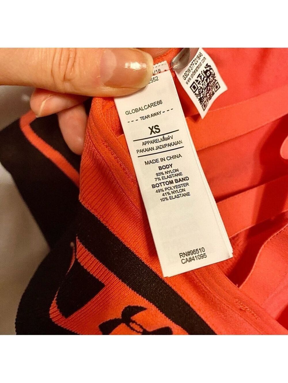 Neon Hot Pink and Black Under Armour Low Impact Seamless Longline Sports Bra XS - Picture 8 of 12
